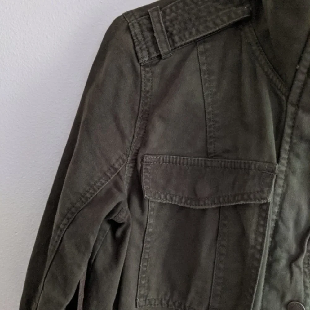 Abercrombie Military Utility Cargo Olive Green Women's Jacket Size Small - Picture 5 of 5